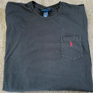 Polo Ralph Lauren Long Sleeve Men's Black 100% Cotton T-shirt Size XL